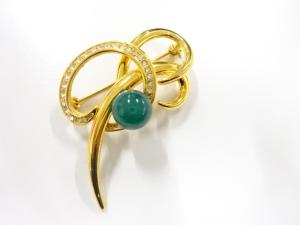 アンティーク　天然石　ブローチ